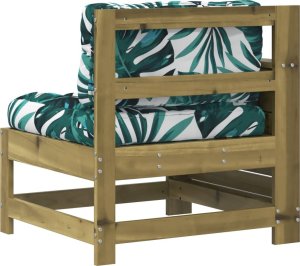 vidaXL Siedzisko ogrodowe z podłokietnikiem i poduszką, impregnowane 6