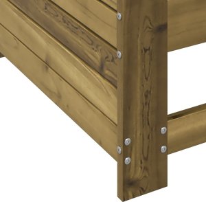 vidaXL Siedzisko ogrodowe z podłokietnikiem i poduszką, impregnowane 7