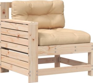 vidaXL Siedzisko ogrodowe z podłokietnikiem i poduszką, drewno sosnowe 2