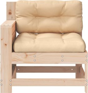 vidaXL Siedzisko ogrodowe z podłokietnikiem i poduszką, drewno sosnowe 4