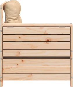 vidaXL Siedzisko ogrodowe z podłokietnikiem i poduszką, drewno sosnowe 5