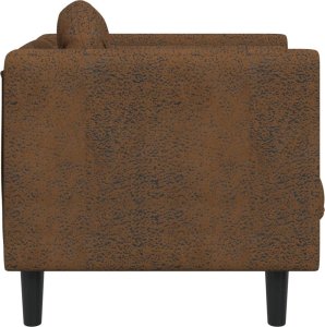 vidaXL Fotel z poduszką, brązowy, sztuczna skóra zamszowa 5