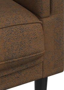 vidaXL Fotel z poduszką, brązowy, sztuczna skóra zamszowa 7