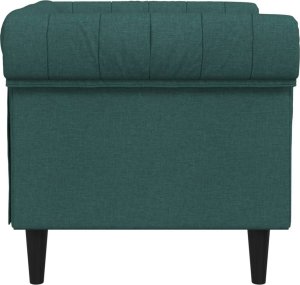 vidaXL Fotel Chesterfield, ciemnozielony, obity tkaniną 5