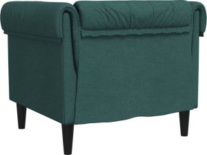 vidaXL Fotel Chesterfield, ciemnozielony, obity tkaniną 6