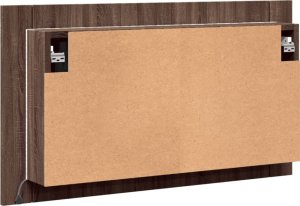 vidaXL Szafka łazienkowa z lustrem i LED, brązowy dąb, 80x12x45, akryl 9