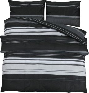 vidaXL Zestaw pościeli, czarno-biały, 200x220 cm, bawełna 2