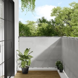 vidaXL Parawan balkonowy, jasnoszary, 120x400cm, 100% poliester Oxford 1