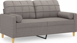 vidaXL 2-osobowa sofa z poduszkami, taupe, 140 cm, tkanina 2