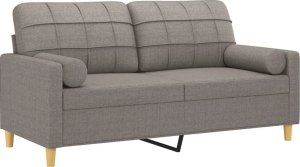 vidaXL 2-osobowa sofa z poduszkami, taupe, 140 cm, tkanina 3