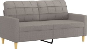 vidaXL 2-osobowa sofa z poduszkami, taupe, 140 cm, tkanina 4