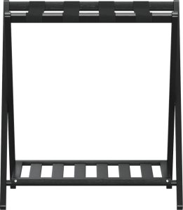 vidaXL Stojak na bagaż, czarny, 68x38x58 cm, bambusowy 3