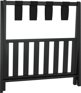 vidaXL Stojak na bagaż, czarny, 68x38x58 cm, bambusowy 5