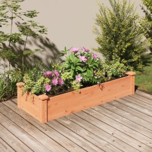 vidaXL Podwyższona rabata z wyściółką, brązowa, 120x45x25 cm, jodła 1