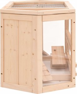 vidaXL Klatka dla chomika, 80x40x43 cm, lite drewno jodłowe 3