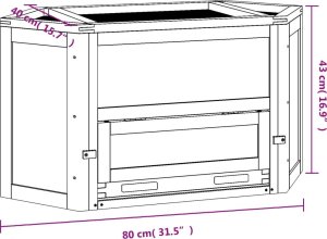 vidaXL Klatka dla chomika, 80x40x43 cm, lite drewno jodłowe 5