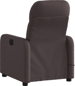 vidaXL Rozkładany fotel masujący, ciemnobrązowy, obity tkaniną 4