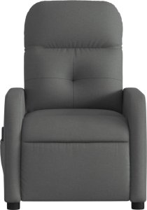 vidaXL Rozkładany fotel masujący, ciemnoszary, obity tkaniną 7