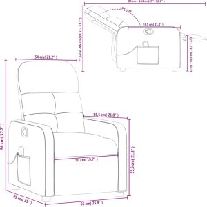 vidaXL Rozkładany fotel masujący, taupe, obity tkaniną 11