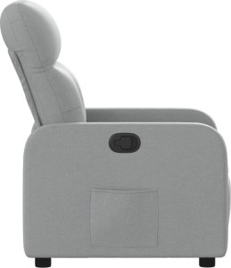 vidaXL Fotel rozkładany, jasnoszary, tapicerowany tkaniną 6