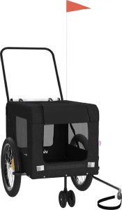 vidaXL Przyczepka rowerowa dla zwierząt, tkanina Oxford i żelazo 2