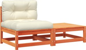 vidaXL Ogrodowa sofa bez podłokietników, z poduszkami i podnóżkiem 2