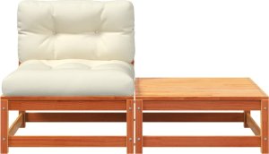 vidaXL Ogrodowa sofa bez podłokietników, z poduszkami i podnóżkiem 5