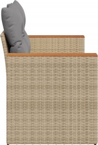 vidaXL Sofa ogrodowa z poduszkami, 2-osobowa, beż, polirattan 5