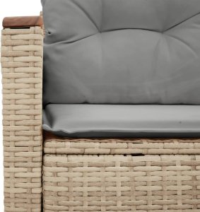 vidaXL Sofa ogrodowa z poduszkami, 2-osobowa, beż, polirattan 7