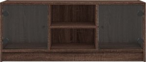 vidaXL Szafka TV ze szklanymi drzwiami, brązowy dąb, 102x37x42 cm 6