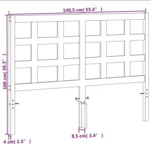 vidaXL Wezgłowie do łóżka, woskowy brąz, 135 cm, lite drewno sosnowe 9