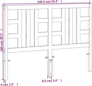 vidaXL Wezgłowie do łóżka, woskowy brąz, 135 cm, lite drewno sosnowe 9