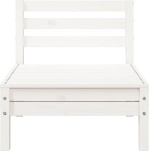 vidaXL Ogrodowa sofa 3-osobowa z podnóżkiem, biała, drewno sosnowe 8