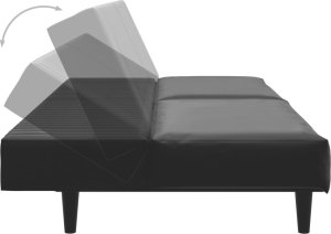 vidaXL 2-osobowa sofa, czarna, sztuczna skóra 7