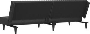 vidaXL 2-osobowa sofa, czarna, sztuczna skóra 8