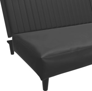 vidaXL 2-osobowa sofa, czarna, sztuczna skóra 9