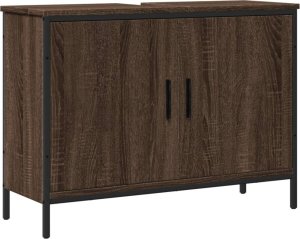 vidaXL Szafka pod umywalkę, brązowy dąb, 80x30x60 cm 2