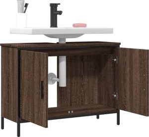 vidaXL Szafka pod umywalkę, brązowy dąb, 80x30x60 cm 4