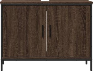 vidaXL Szafka pod umywalkę, brązowy dąb, 80x30x60 cm 5