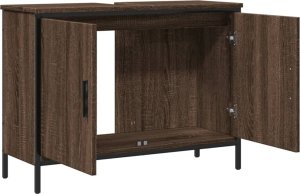 vidaXL Szafka pod umywalkę, brązowy dąb, 80x30x60 cm 6