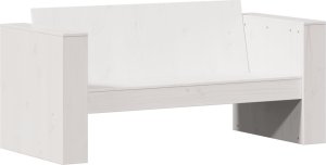 vidaXL Sofa ogrodowa, 2-osobowa, biała, 134x60x62 cm, drewno sosnowe 2