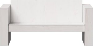 vidaXL Sofa ogrodowa, 2-osobowa, biała, 134x60x62 cm, drewno sosnowe 4