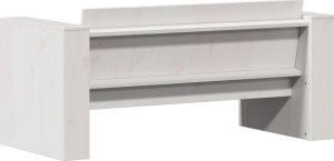 vidaXL Sofa ogrodowa, 2-osobowa, biała, 134x60x62 cm, drewno sosnowe 6