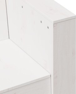 vidaXL Sofa ogrodowa, 2-osobowa, biała, 134x60x62 cm, drewno sosnowe 7