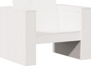 vidaXL Fotel ogrodowy, biały, 79x60x62 cm, lite drewno sosnowe 2