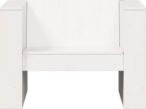 vidaXL Fotel ogrodowy, biały, 79x60x62 cm, lite drewno sosnowe 4