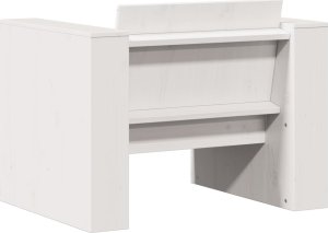 vidaXL Fotel ogrodowy, biały, 79x60x62 cm, lite drewno sosnowe 6