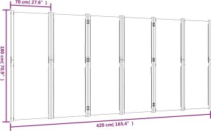 vidaXL Parawan 6-panelowy, taupe, 420x180 cm 8
