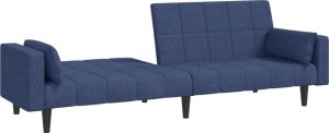 vidaXL 2-osobowa kanapa, 2 poduszki, niebieska, tapicerowana tkaniną 4