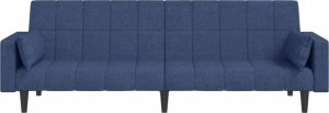 vidaXL 2-osobowa kanapa, 2 poduszki, niebieska, tapicerowana tkaniną 5